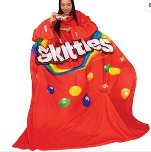 Official SKITTLES Snuggie -- Themed Fleece Blanket - Multicolor